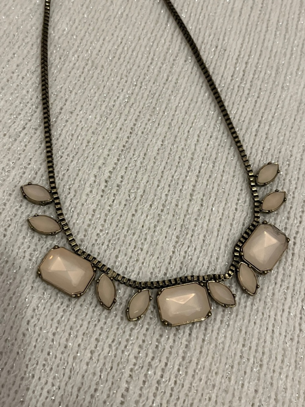 Statement Cream Gemstone Collar Necklace - Women Jewelry
